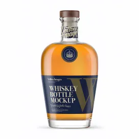 Flint Glass Whisky Bottle With Wooden Cork
